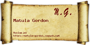 Matula Gordon névjegykártya