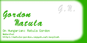 gordon matula business card